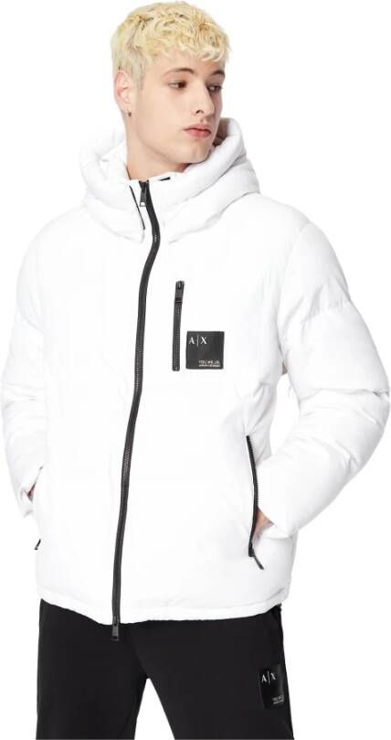 Armani Exchange Winter Jackets White Heren