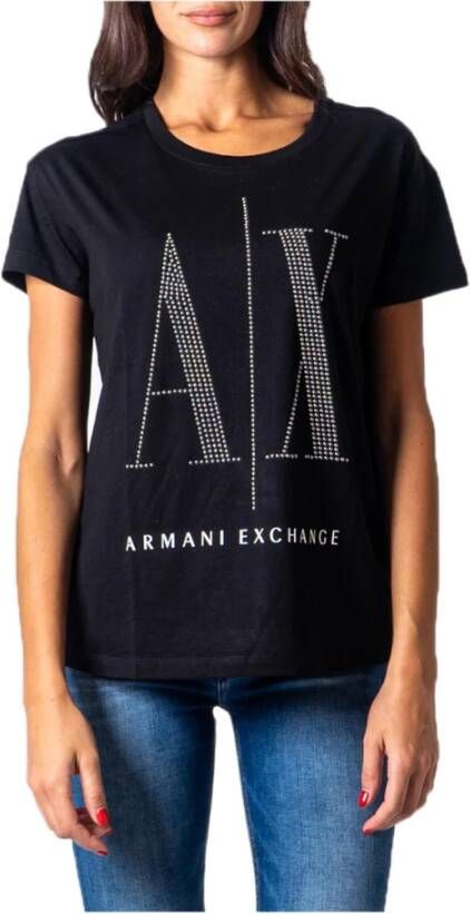 Armani Exchange Bedrukt Dames T-shirt Black Dames
