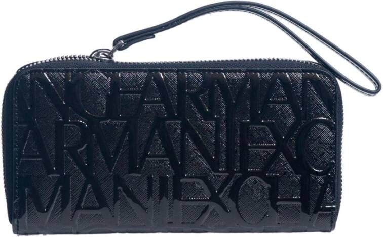 Armani Exchange Zwarte portemonnee met ritssluiting en binnenvakken Black Dames - Foto 4