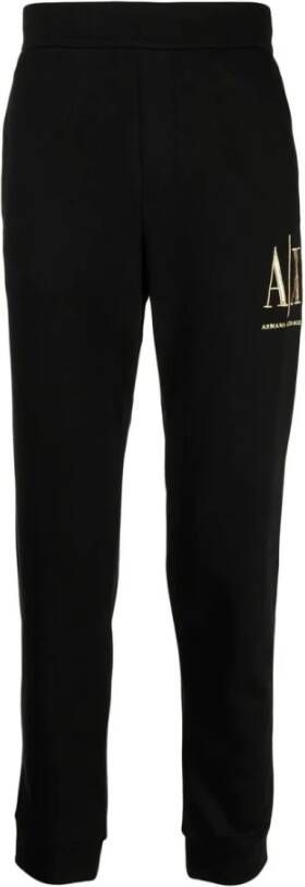 Armani Exchange Zwarte broek met elastische tailleband en zijzakken Black Heren