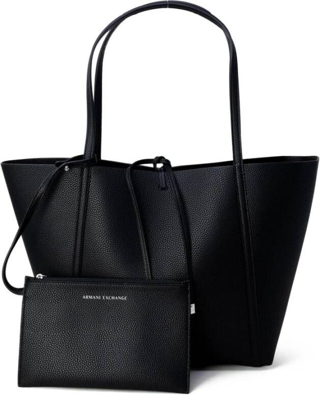 Armani Exchange Zwarte Shopper Tas met Modern Design en Verwijderbare Pouch Black Dames