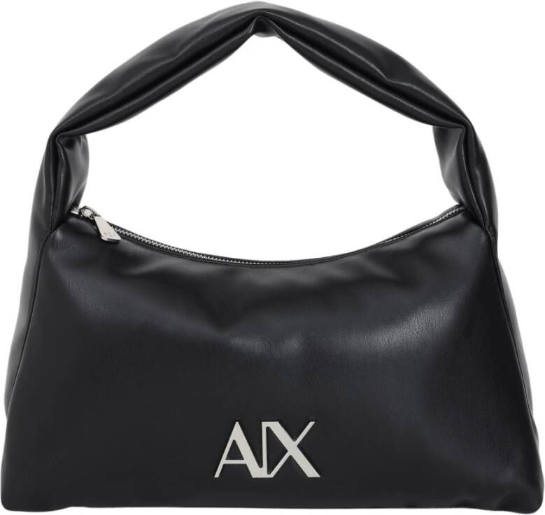 Armani Exchange Zwarte handtas voor vrouwen met zilveren logo Zwart Dames