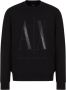 Armani Exchange Zwarte Sweater met Logo Borduurwerk Black Heren - Thumbnail 1