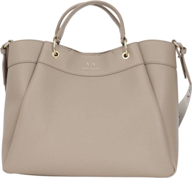Armani Exchange Zwarte schoudertas voor dames Gehamerd-effect medium shopper Grijs Dames