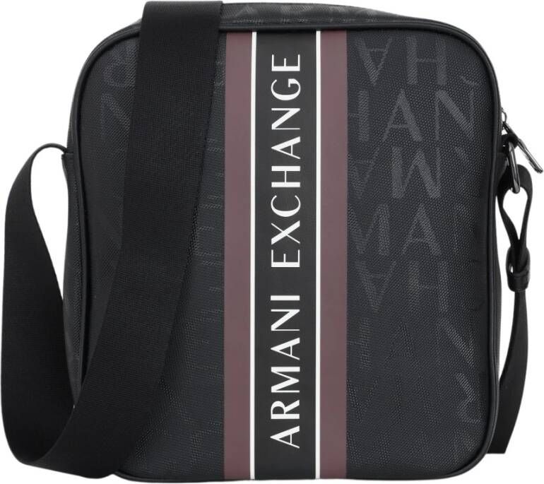 Armani Exchange Zwarte Schoudertas voor Heren met Logo Detail Black Heren