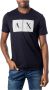 Armani Exchange Blauwe Print Ronde Hals T-shirt voor Mannen Blue Heren - Thumbnail 1