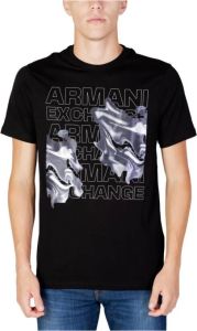 Armani Exchange T-shirt met label- en motiefprint model 'Watercapsule'
