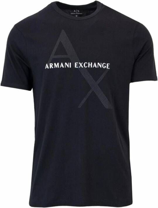 Armani Exchange Zwart T-shirt Regular Fit Korte mouwen Ronde hals Black Heren