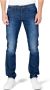 Armani Exchange Blauwe effen jeans met ritssluiting en knoopsluiting Blue Heren - Thumbnail 1