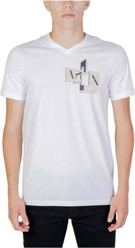 Armani Exchange Heren Wit Print T-shirt White Heren