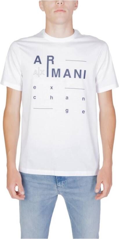 Armani Heren Wit Print T-shirt Wit Heren