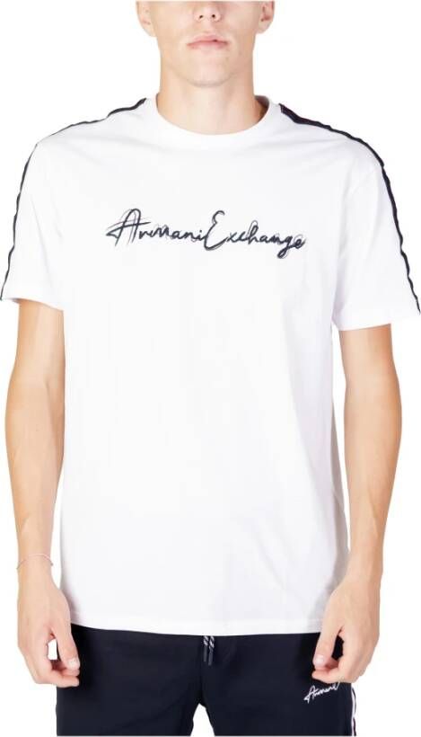 Armani Exchange Biologisch Katoen Wit T-shirts en Polos White Heren