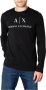 Armani Exchange Zwarte T-shirts met ronde hals en lange mouwen Black Heren - Thumbnail 2