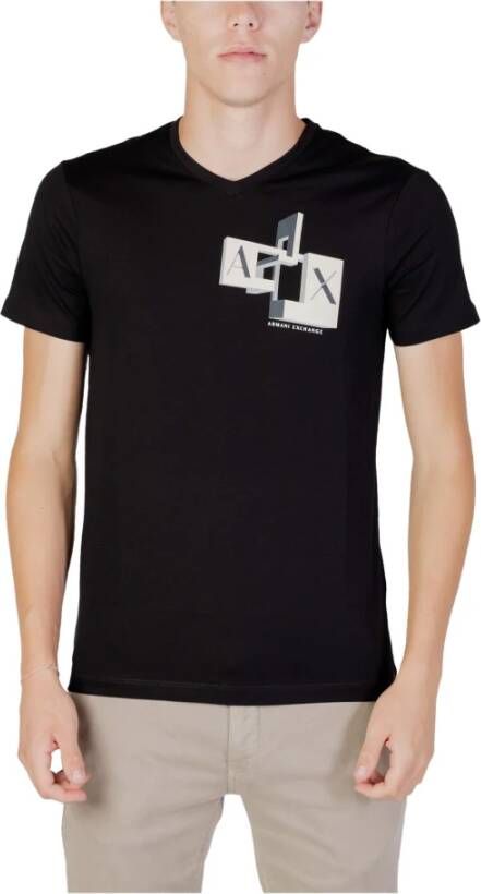 Armani Exchange Heren Zwart Print T-shirt Black Heren