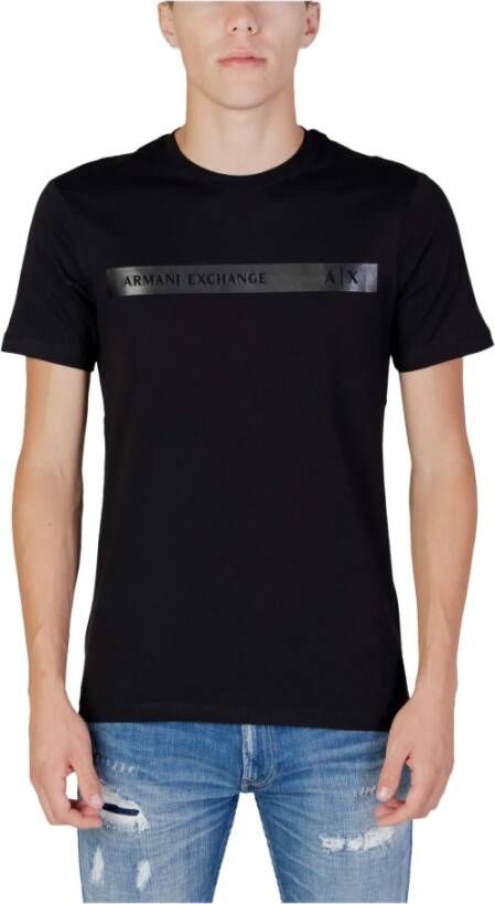 Armani Exchange Heren T-shirt Herfst Winter Collectie 100% Katoen Black Heren