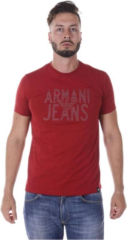 Armani Jeans 6y6t106J0azrosso T-shirt Rood Heren