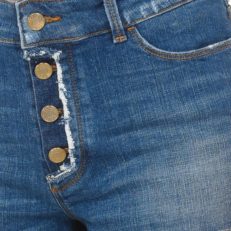 Armani Jeans Blauwe Denim Shorts met Rode Zoom Blue Dames