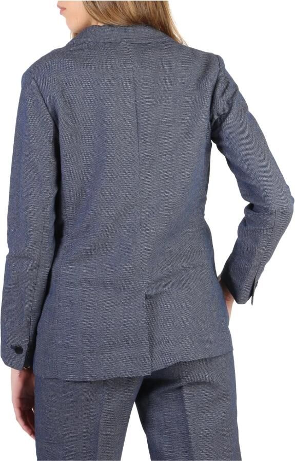 Armani Jeans Geknoopt Katoen Linnen Dames Blazer Blue Dames