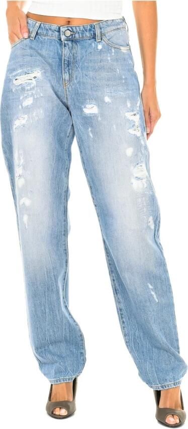 Armani Jeans Gescheurde Jeans Rechte Snit Blue Dames - Foto 4
