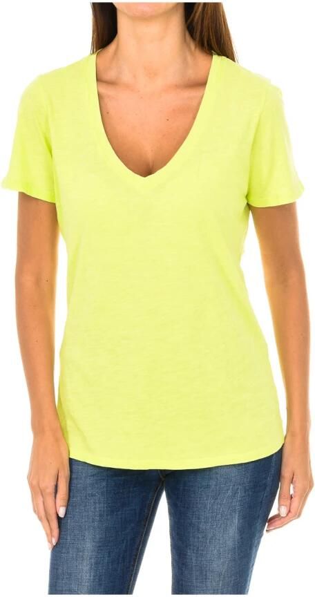 Armani Jeans Korte mouw V-hals T-shirt Yellow Dames - Foto 3