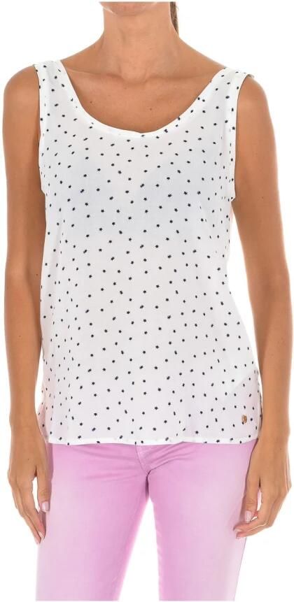 Armani Jeans Witte mouwloze blouse met sterrenprint White Dames - Foto 3