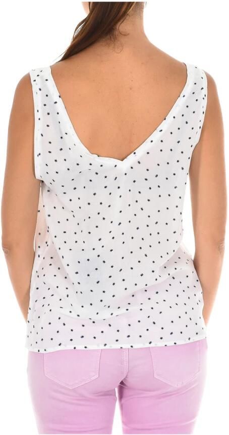 Armani Jeans Witte mouwloze blouse met sterrenprint White Dames - Foto 2