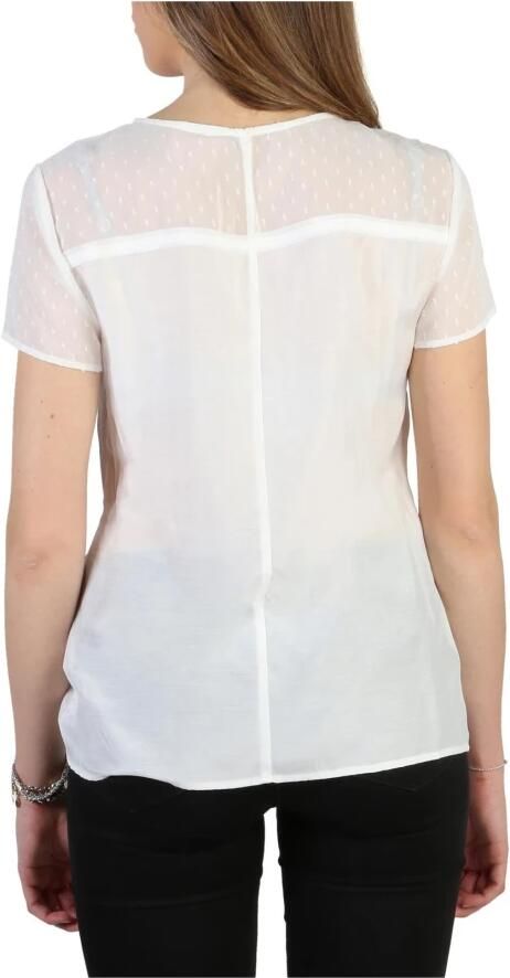 Armani Zijden en Viscose Achterknoop T-shirt voor Vrouwen White Dames - Foto 2