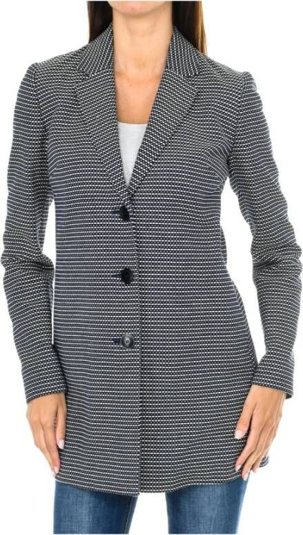 Armani Jeans Stijlvolle Jas met Reverskraag Blue Dames