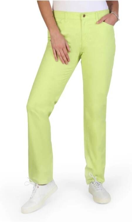 Armani Regular Fit Jeans in effen kleur met zichtbaar logo Green Dames