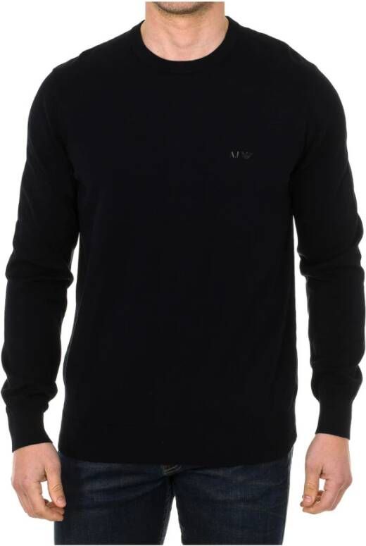 Armani Klassieke Navy Blauwe Jersey Black Heren