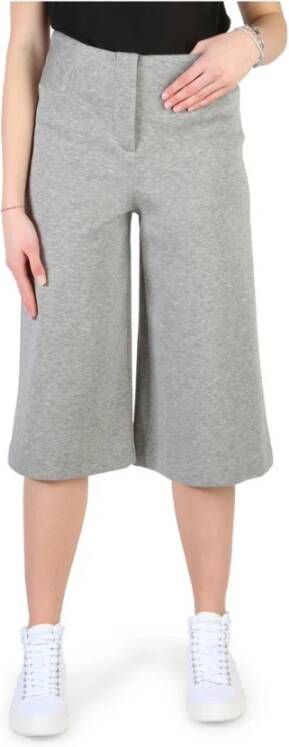 Armani Jeans Katoenen Broek met knoop en rits Gray Dames