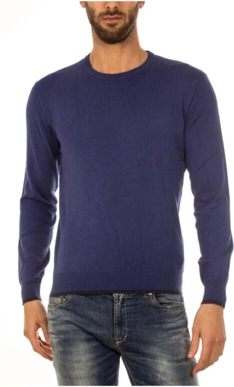 Armani Jeans Gezellig Gebreide Trui Pullover Blue Heren