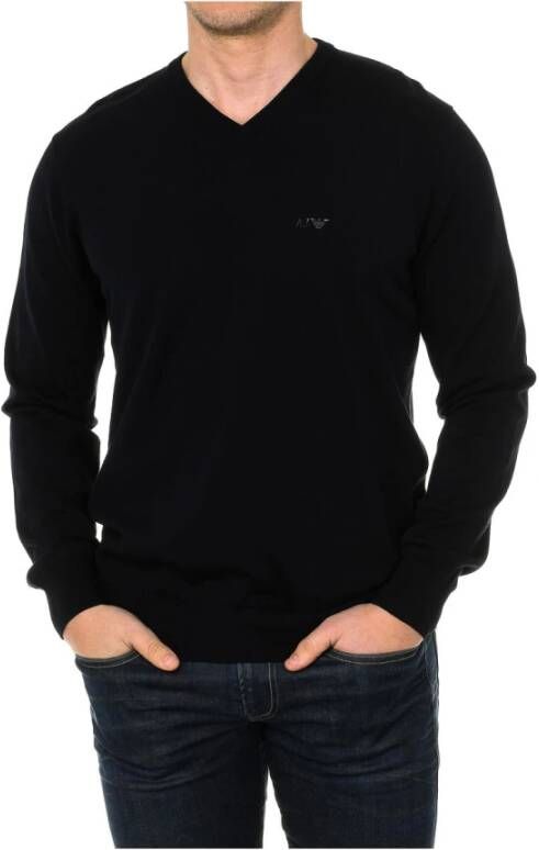 Armani Jeans V-hals gebreide kleding Blauw Heren