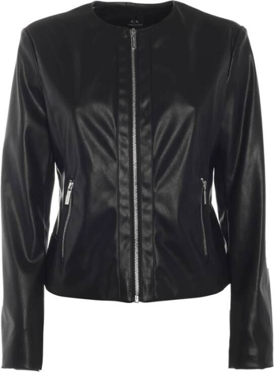 Armani Leather Jackets Zwart Dames