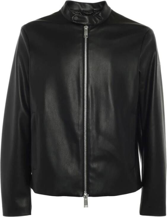 Armani Exchange Zwarte biker-geïnspireerde jas Black Heren