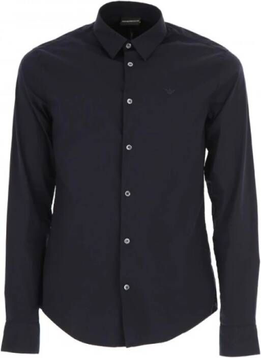 Emporio Armani Lange mouwen overhemd Elegant en veelzijdig Blue Heren
