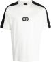 Armani Logo Print Color-Block T-shirt White Heren - Thumbnail 1