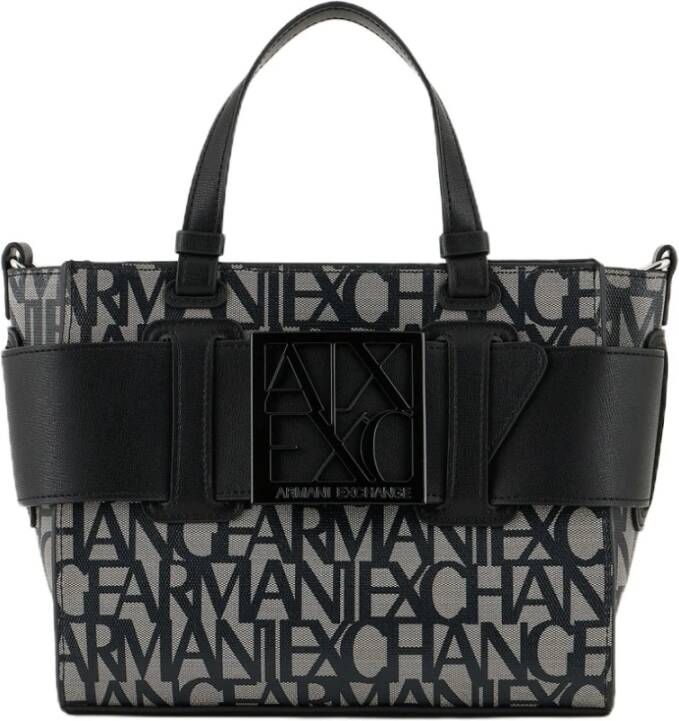 Armani Moderne Beige Handtas met Verstelbare Schouderband Zwart Dames