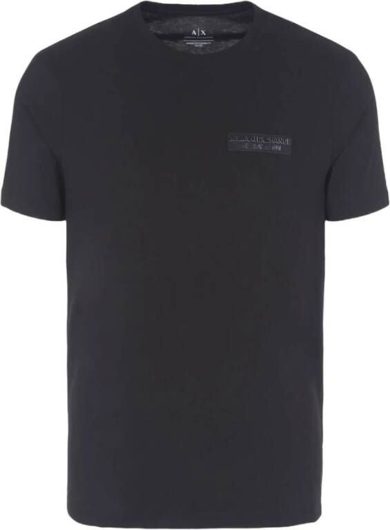 Armani Exchange Zwarte Biologische Katoenen T-shirts en Polos Black Heren