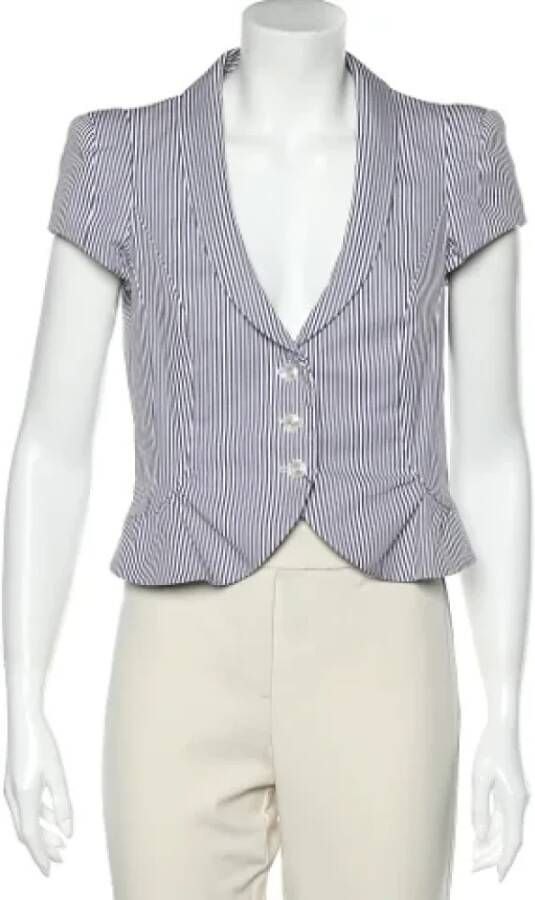 Armani Pre-owned Cotton outerwear Blauw Dames