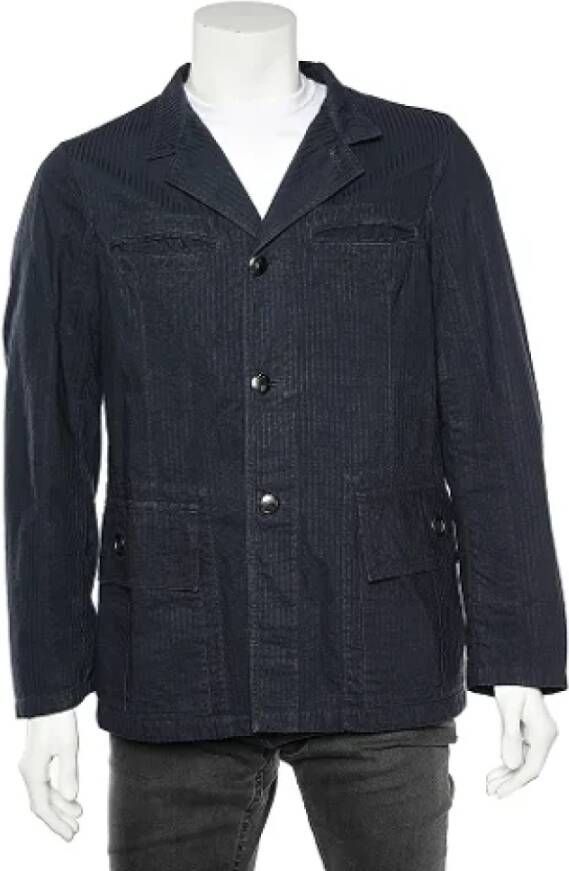 Armani Pre-owned Cotton outerwear Blauw Dames