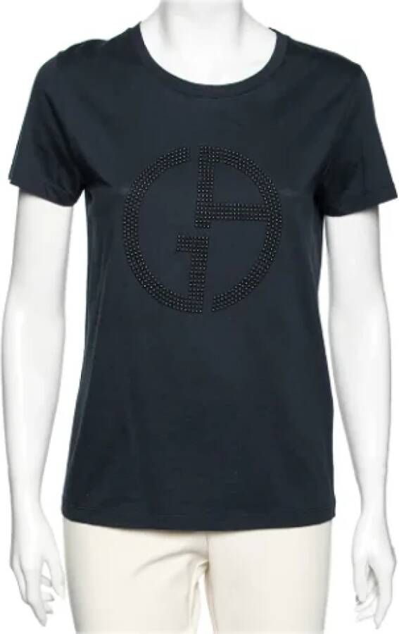 Armani Pre-owned Cotton tops Blauw Dames