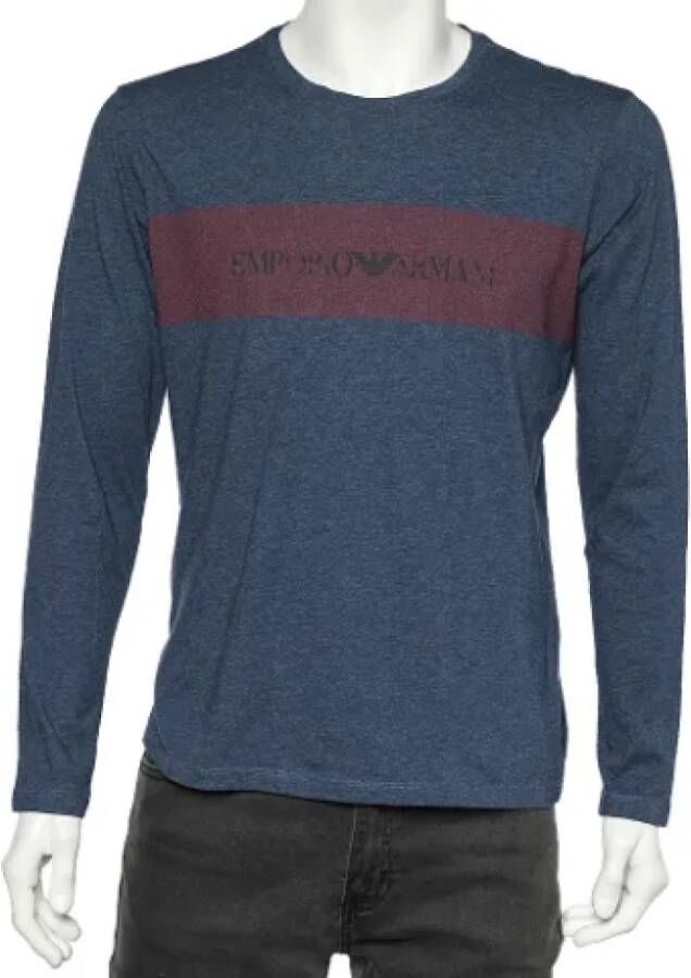Armani Pre-owned Cotton tops Blauw Dames