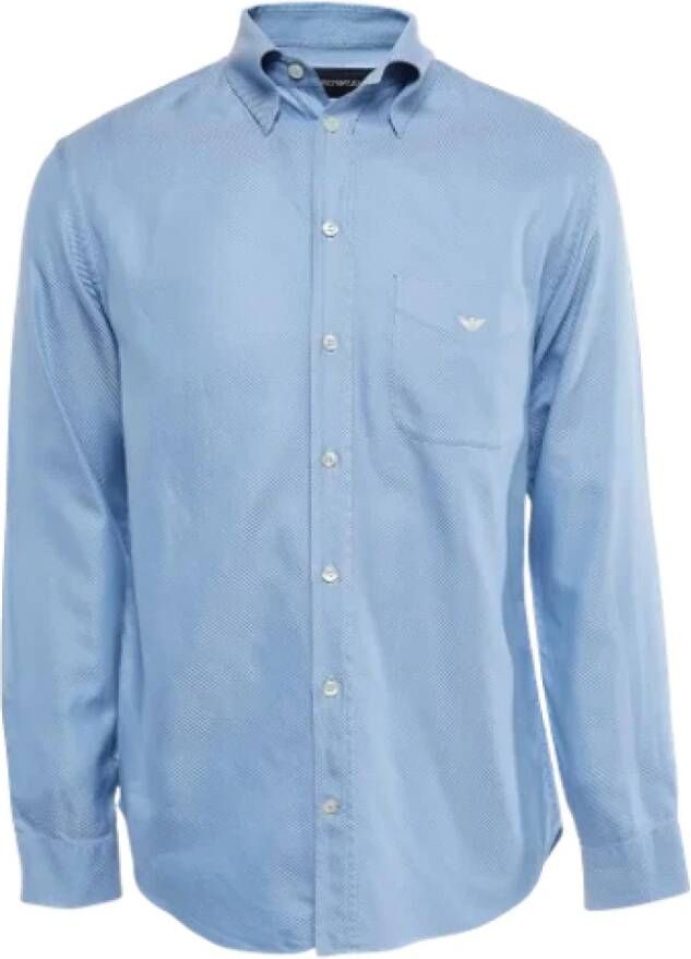 Armani Pre-owned Cotton tops Blauw Dames
