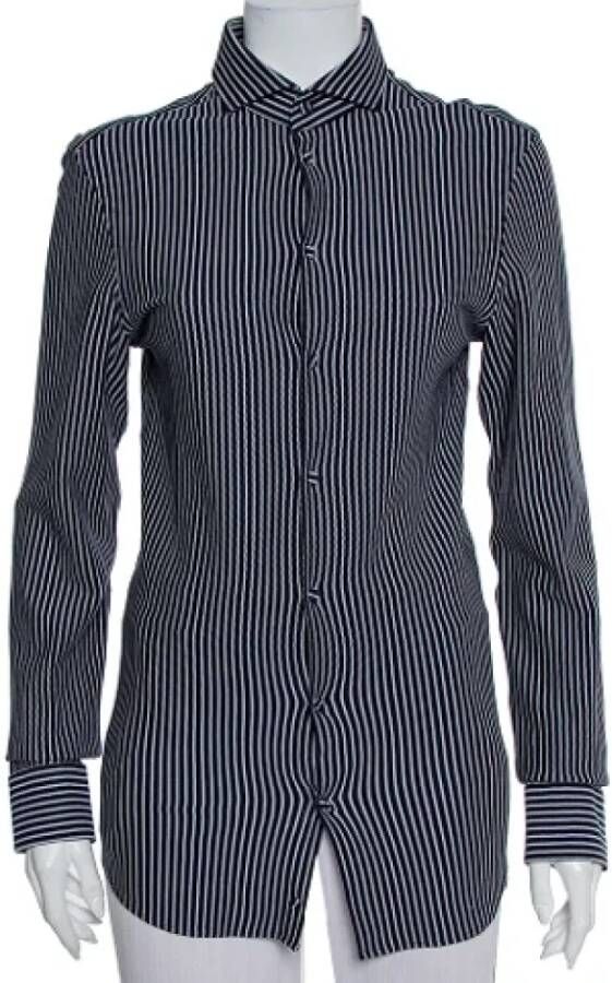 Armani Pre-owned Cotton tops Blauw Dames