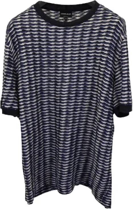 Armani Pre-owned Cotton tops Blauw Dames