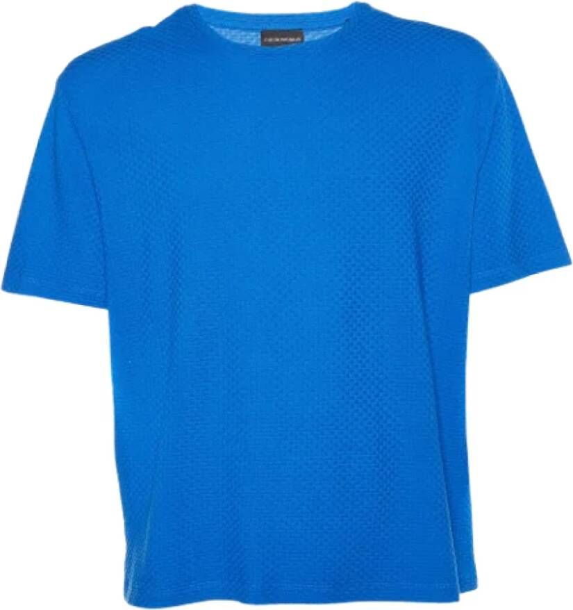 Armani Pre-owned Cotton tops Blauw Dames