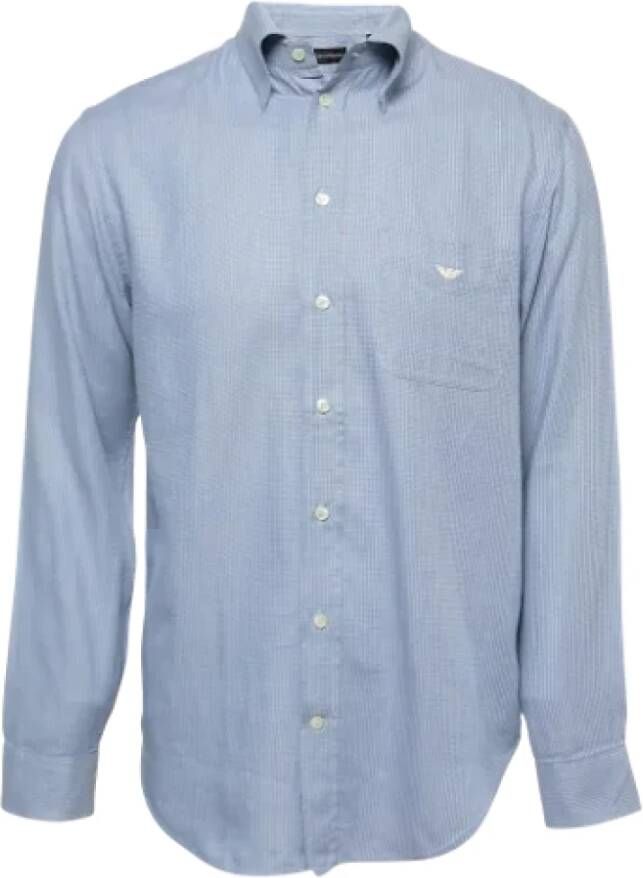 Armani Pre-owned Cotton tops Blauw Heren