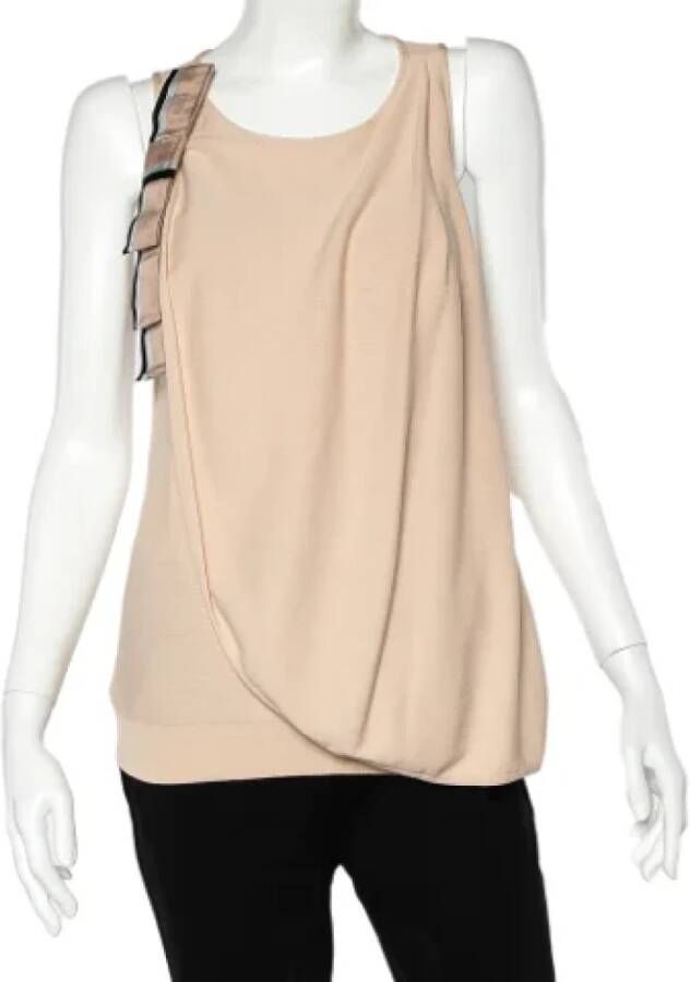 Armani Pre-owned Knit tops Beige Dames