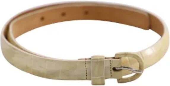 Armani Pre-owned Leather belts Beige Dames